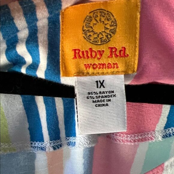 Ruby Rd Colorful Striped Women's Top 1X - Picture 4 of 6
